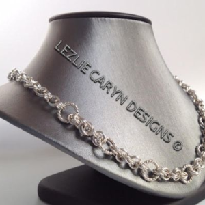 “Adrienne” Hand-Woven Neck Chain with Twisted Rings