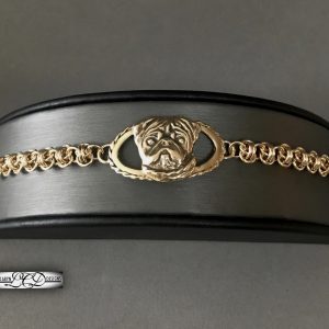 Oval Pug Bracelet with Hand-Woven Brianne Chain