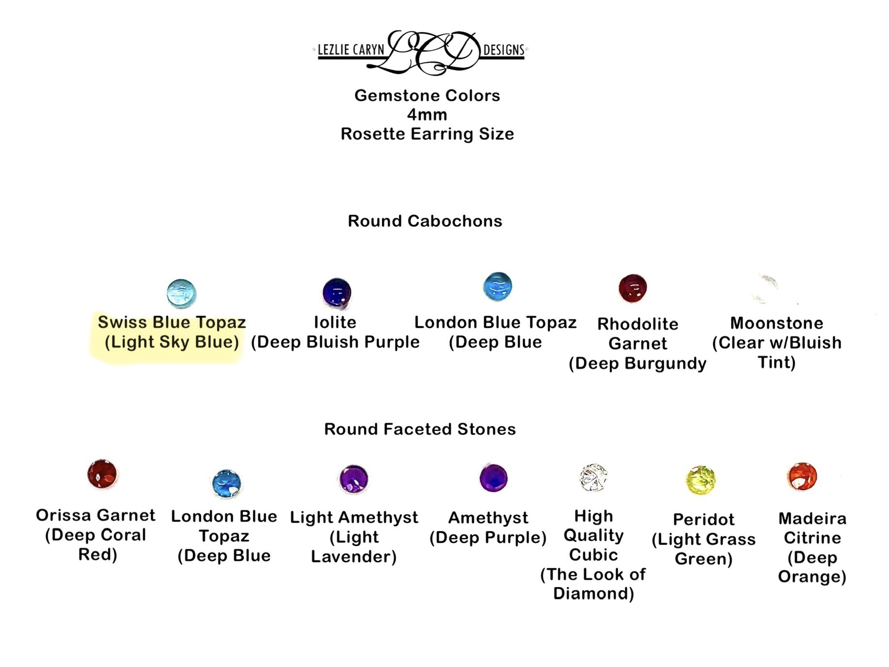 Round Rosette Earrings with Gemstone - Image 5