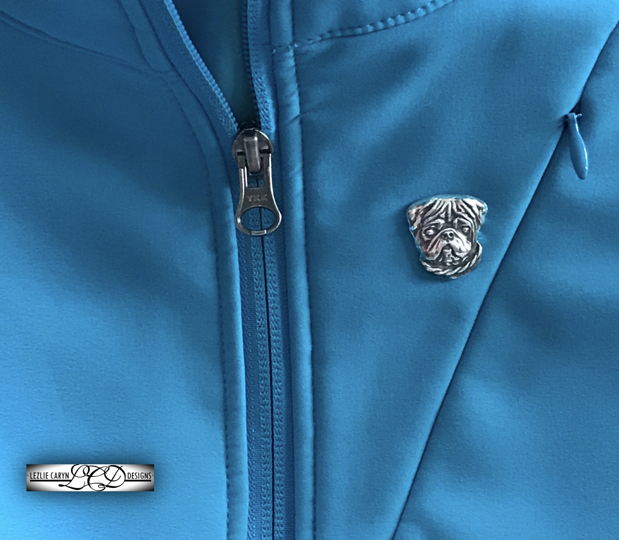 Pug Head Study Tie/Lapel Pin with Clutch - Image 6