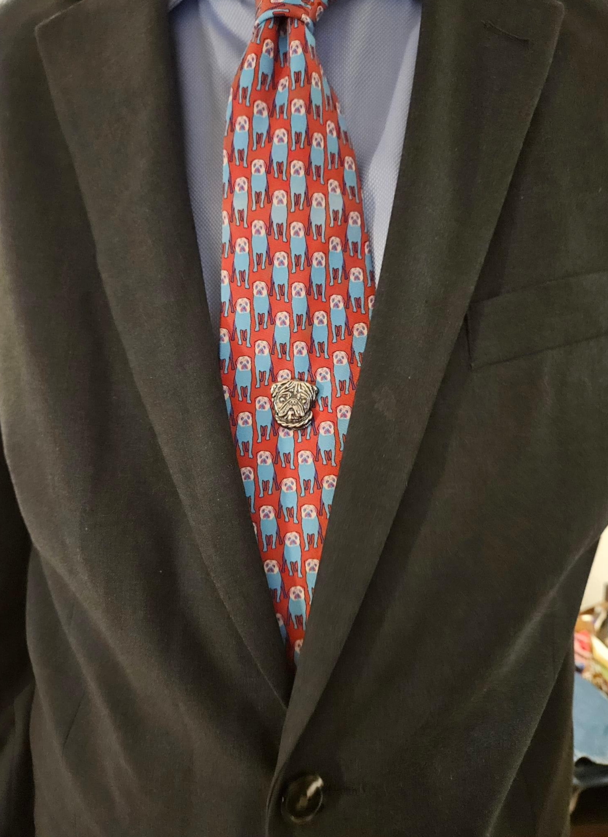 Pug Head Study Tie/Lapel Pin with Clutch - Image 8