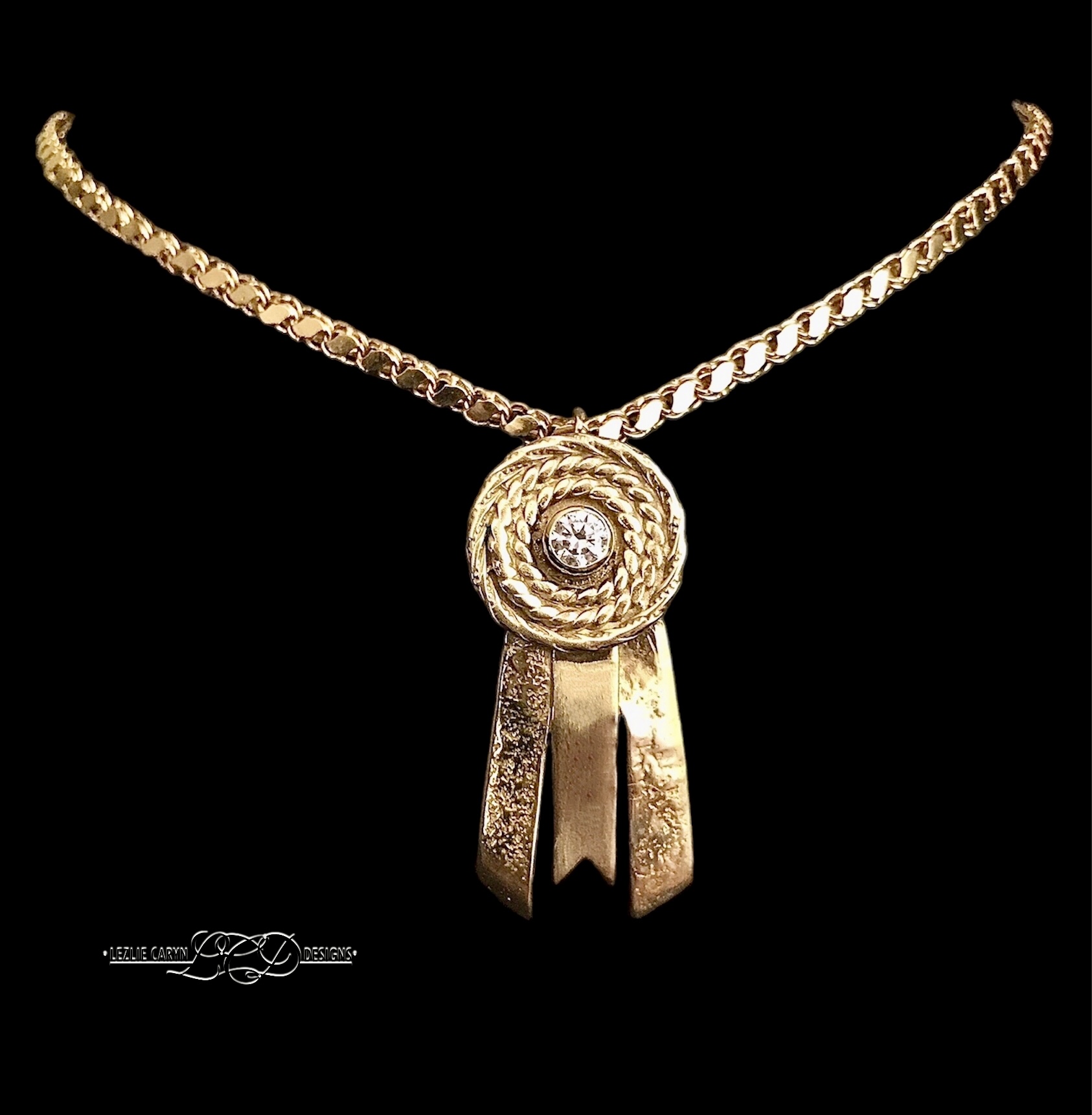 Rosette Pendant with Gemstone - Image 2