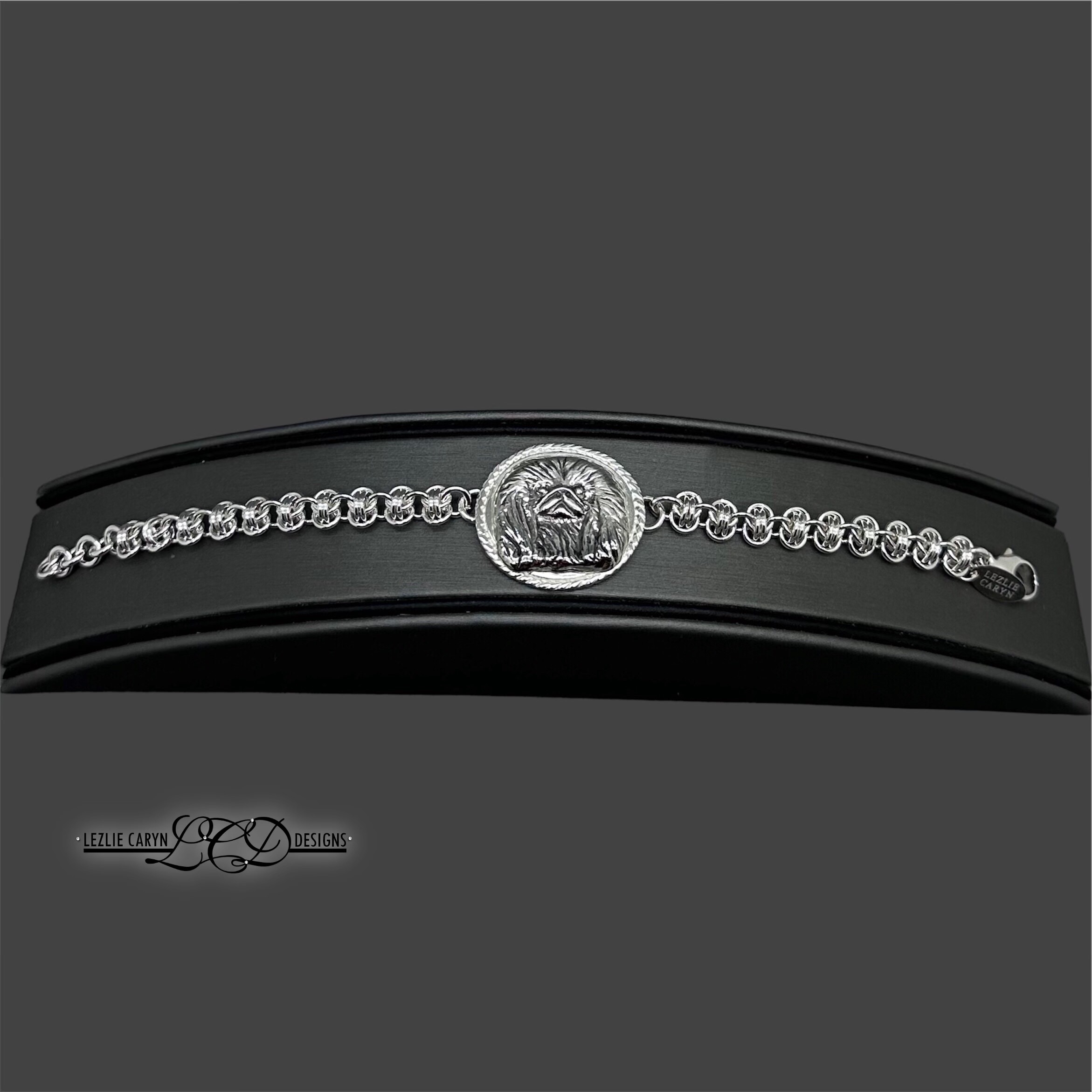 Pekingese Bracelet with Hand-Woven Brianne Chain - Image 2