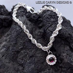 “Spiral Staircase” Hand-Woven Bracelet Chain in Microweave