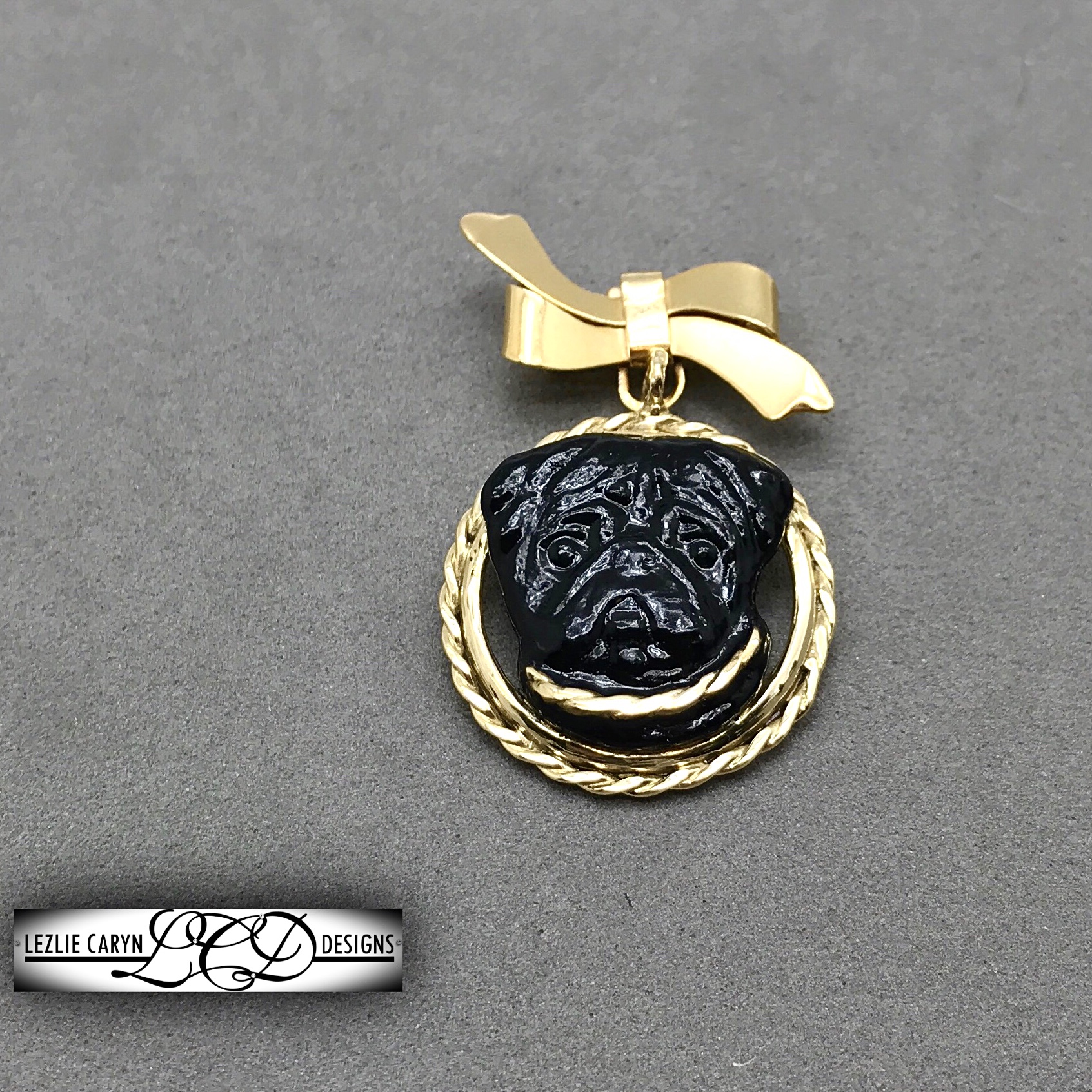 Black Pug Pendant with a Twist - Image 4
