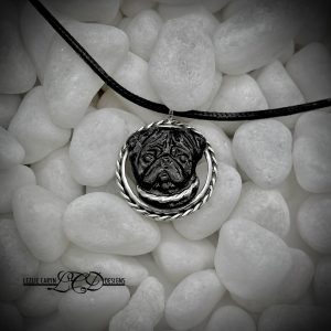 Black Pug Pendant with a Twist