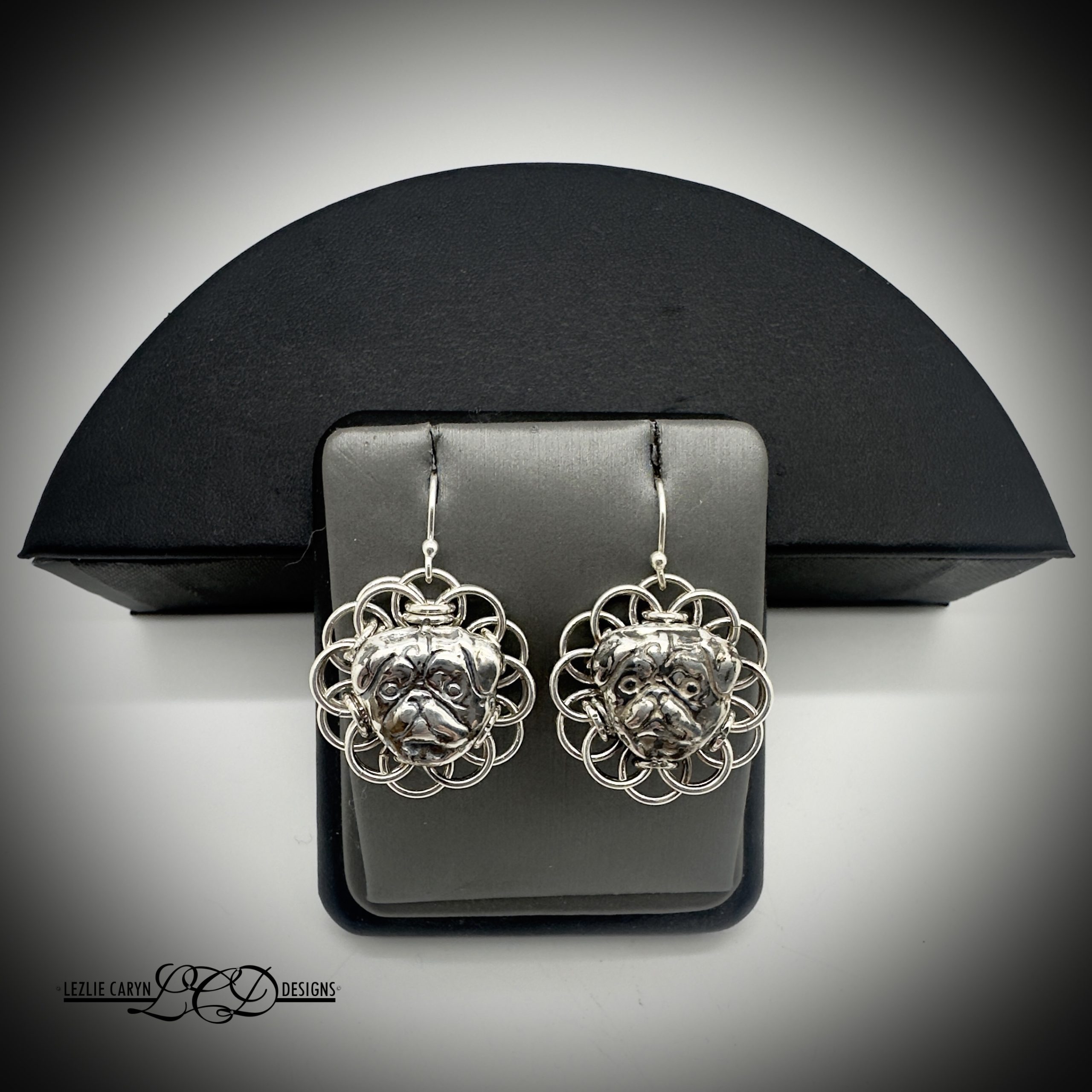 Pug Puppy Reversible Medallion Earrings - Image 2