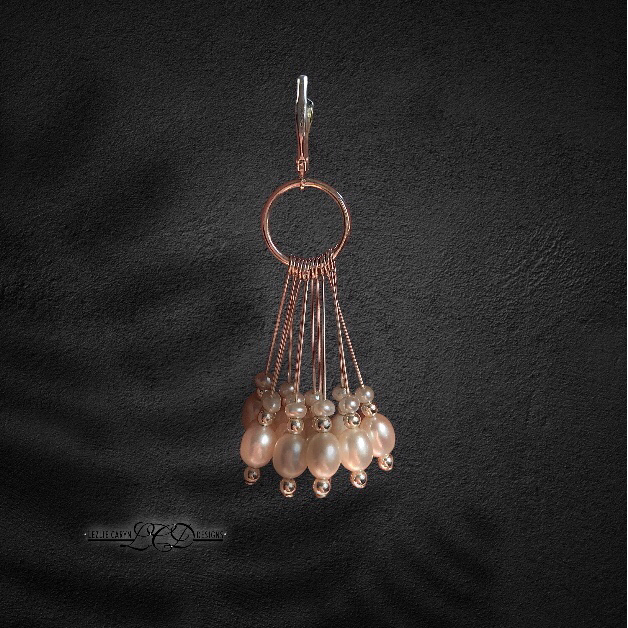 Cascading Pearl Droplet Earrings in Sterling Silver - Image 2