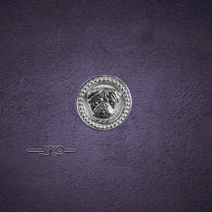Pug Round Cameo Pin